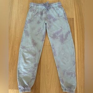 Aritzia TNA Green/Purple Tie-Dyed Sweatpants
